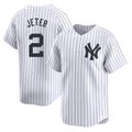 Silnrao  NY.Yankees #2 Derek Jeter Player White Limited Home Stitched Jerseys