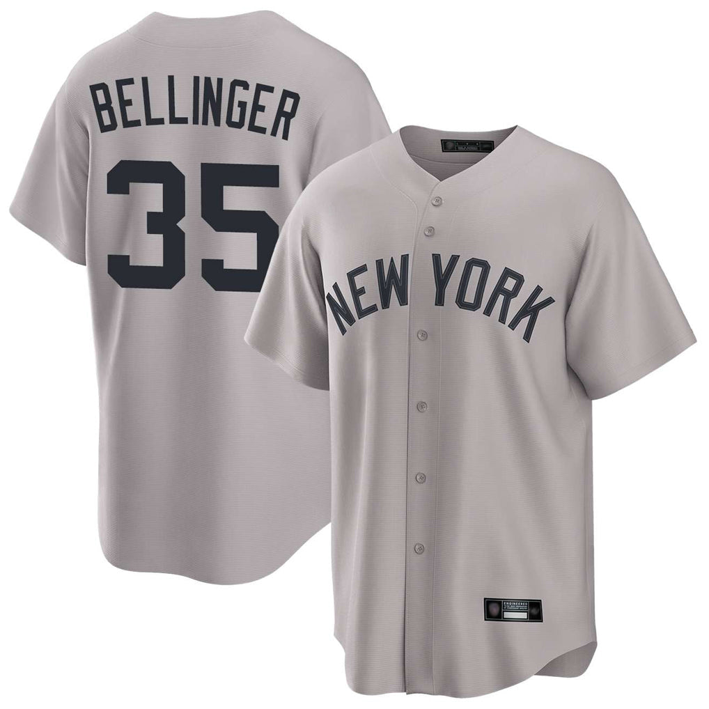 Silnrao NY.Yankees #35 Cody Bellinger Player Gray Game Home Stitched Jerseys