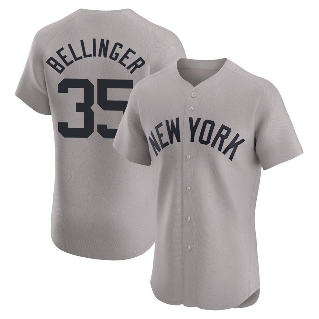 Silnrao NY.Yankees #35 Cody Bellinger Player Gray Limited Home Stitched Jerseys