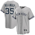 Silnrao NY.Yankees #35 Cody Bellinger Player Gray Road Game Stitched Jerseys