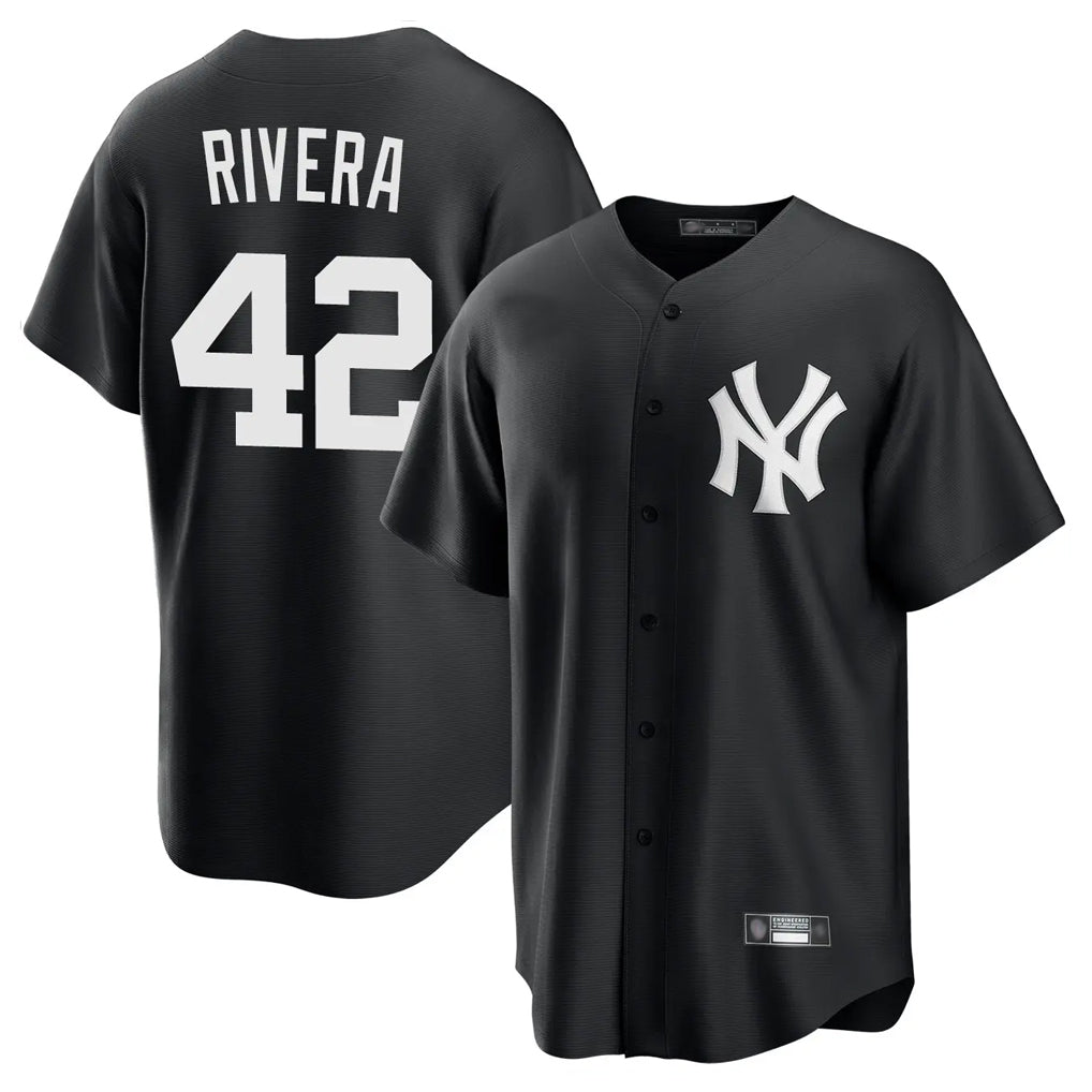 Silnrao NY.Yankees #42 Mariano Rivera Player Black Game Stitched Jerseys