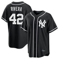 Silnrao NY.Yankees #42 Mariano Rivera Player Black Out Game Home Stitched Jerseys