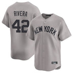 Silnrao NY.Yankees #42 Mariano Rivera Player Gray Limited Home Stitched Jerseys