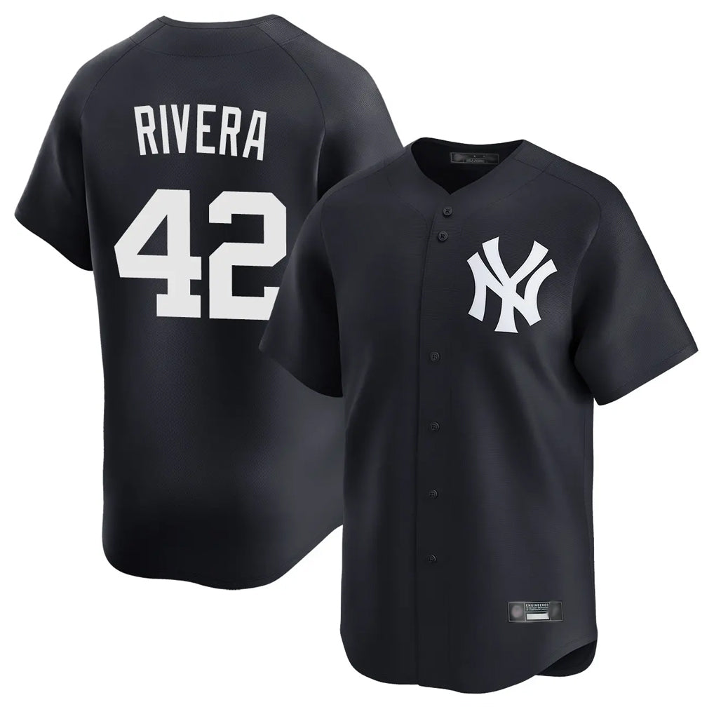 Silnrao NY.Yankees #42 Mariano Rivera Player Navy Alternate Limited Home Stitched Jerseys