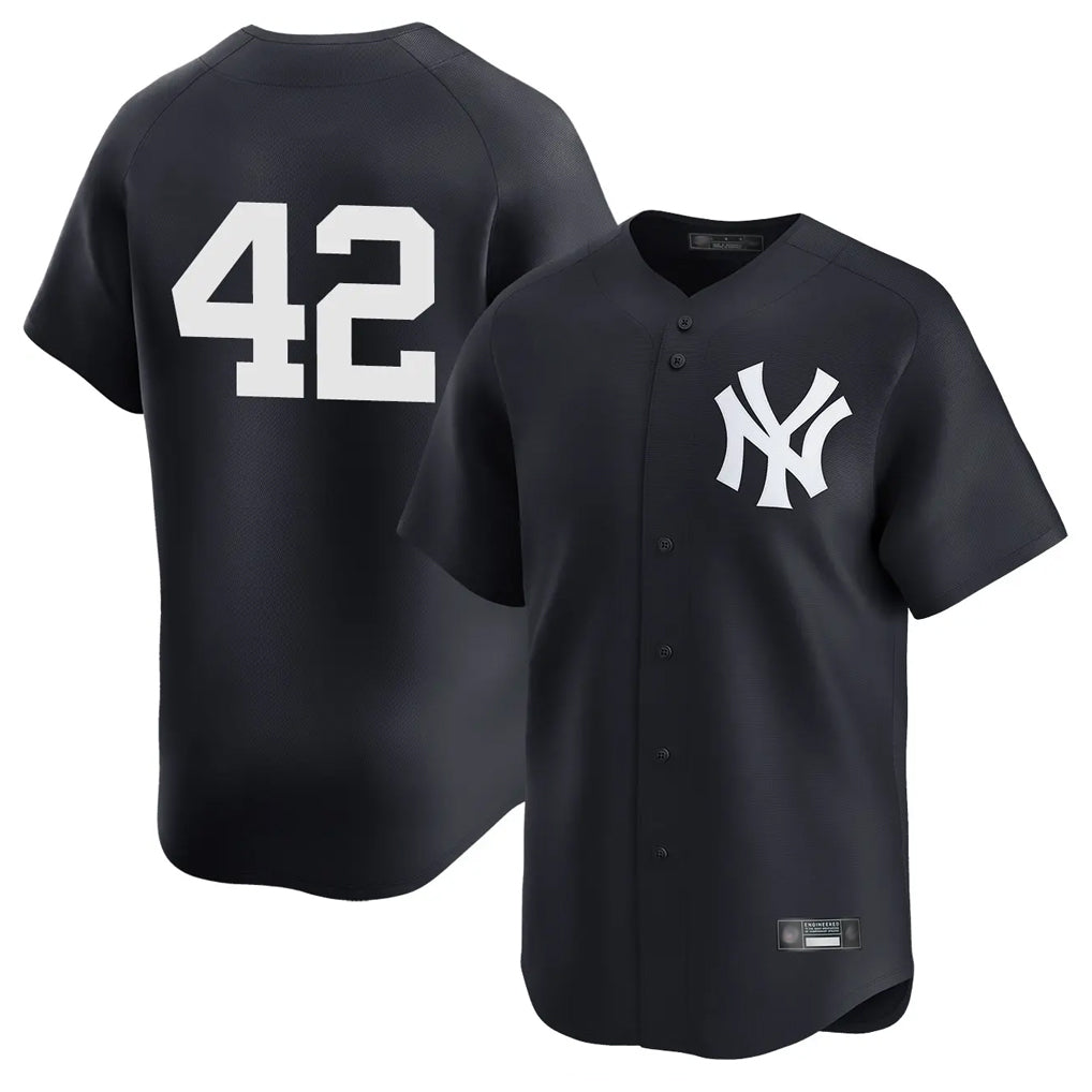 Silnrao NY.Yankees #42 Mariano Rivera Player Navy Alternate Limited Stitched Jerseys