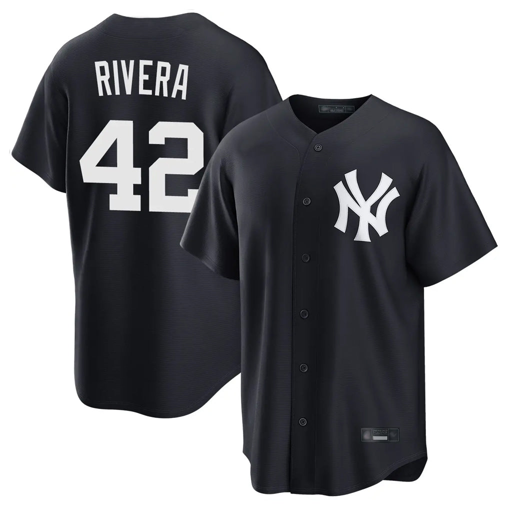 Silnrao NY.Yankees #42 Mariano Rivera Player Navy Game Home Stitched Jerseys
