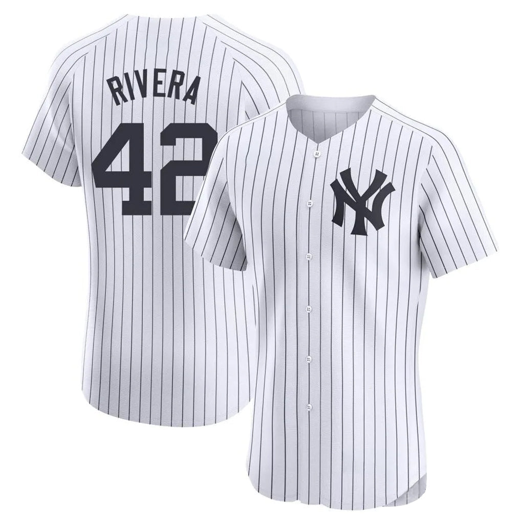 Silnrao NY.Yankees #42 Mariano Rivera Player White Limited Elite Home Stitched Jerseys