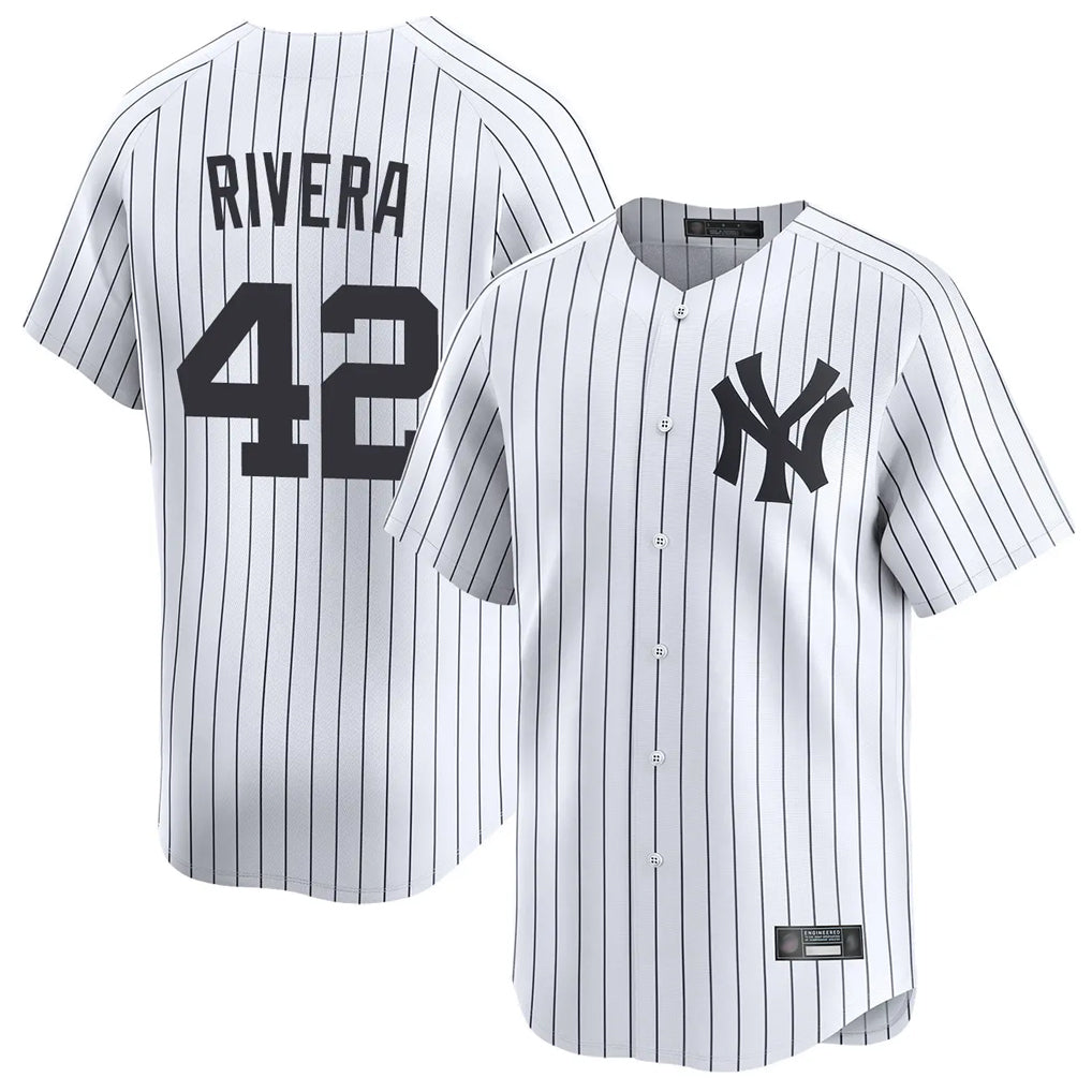 Silnrao NY.Yankees #42 Mariano Rivera Player White Limited Home Stitched Jerseys