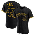 Silnrao NY.Yankees #45 Gerrit Cole Player Black Snake Skin City Limited ELite Home Stitched Jerseys