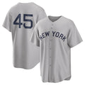 Silnrao NY.Yankees #45 Gerrit Cole Player Gray Field of Dreams Game Stitched Jerseys