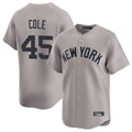 Silnrao NY.Yankees #45 Gerrit Cole Player Gray Limited Home Stitched Jerseys