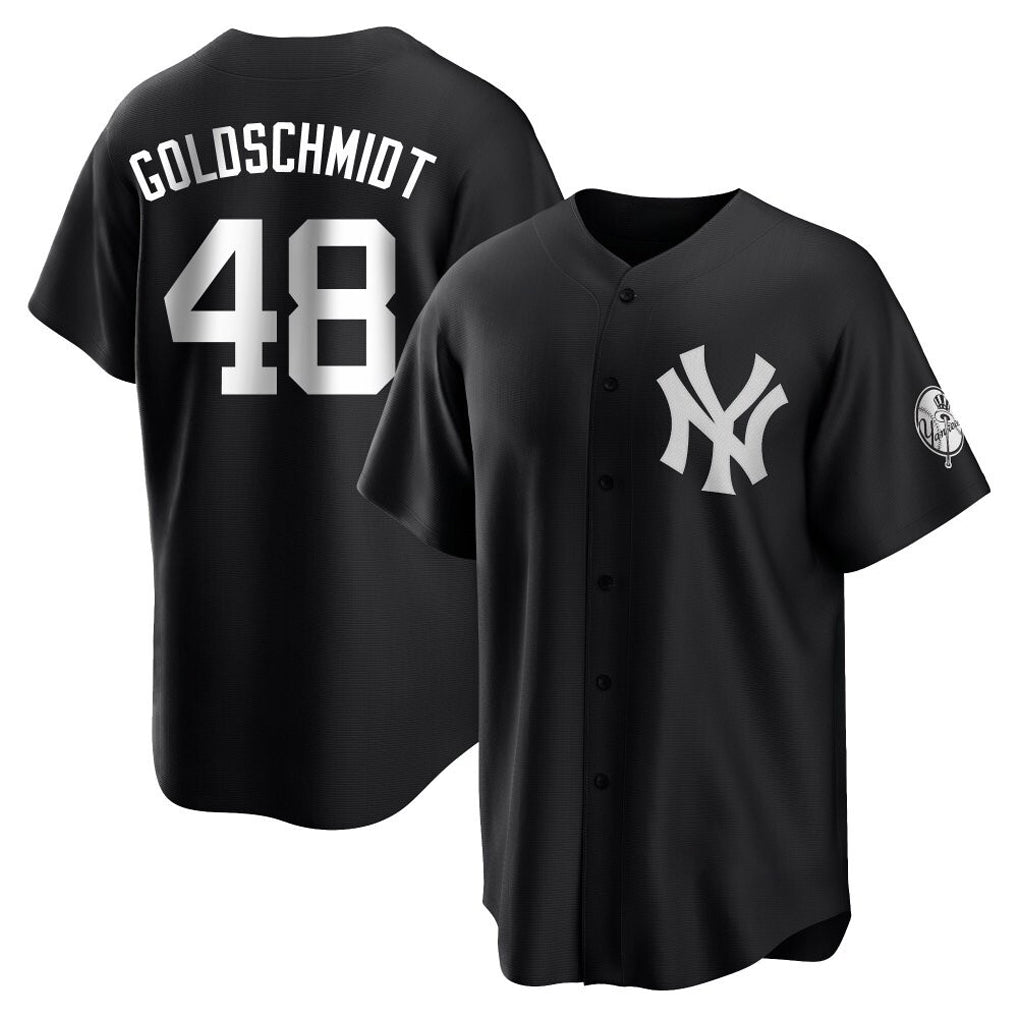 Silnrao NY.Yankees #48 Paul Goldschmidt Player Black Game Stitched Jerseys