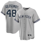 Silnrao NY.Yankees #48 Paul Goldschmidt Player Gray Road Game Stitched Jerseys