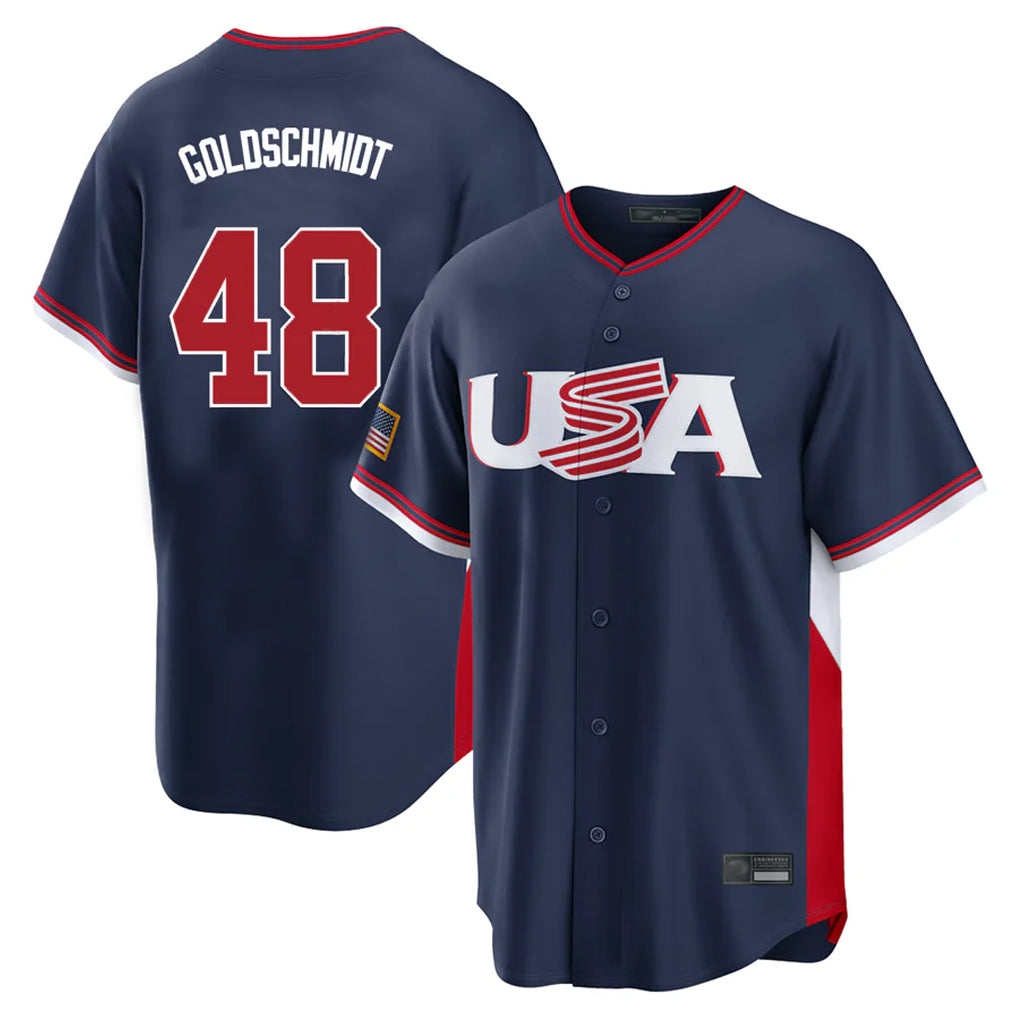 Silnrao NY.Yankees #48 Paul Goldschmidt Player Navy USA 2026 World Classic Limited Game Stitched Jerseys