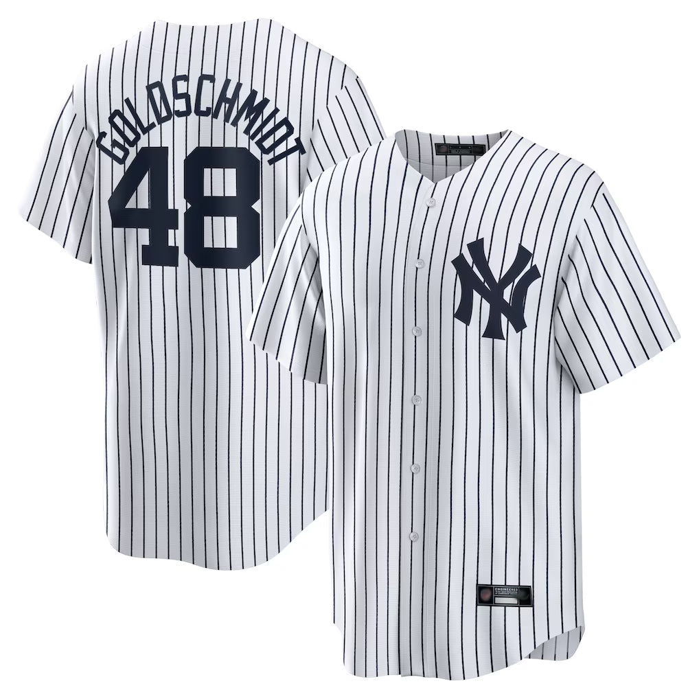 Silnrao NY.Yankees #48 Paul Goldschmidt Player White Game Home Stitched Jerseys