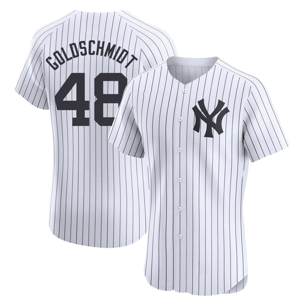 Silnrao NY.Yankees #48 Paul Goldschmidt Player White Limited Elite Home Stitched Jerseys