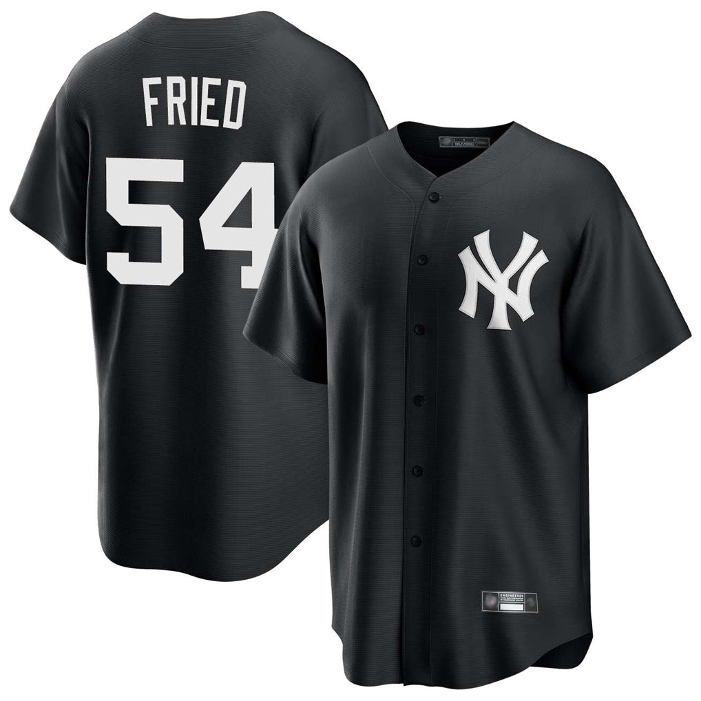 Silnrao NY.Yankees #54 Max Fried Player Black Game Stitched Jerseys