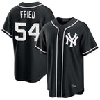 Silnrao NY.Yankees #54 Max Fried Player Black Out Game Stitched Jerseys