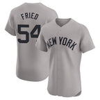 Silnrao NY.Yankees #54 Max Fried Player Gray Limited Elite Home Stitched Jerseys