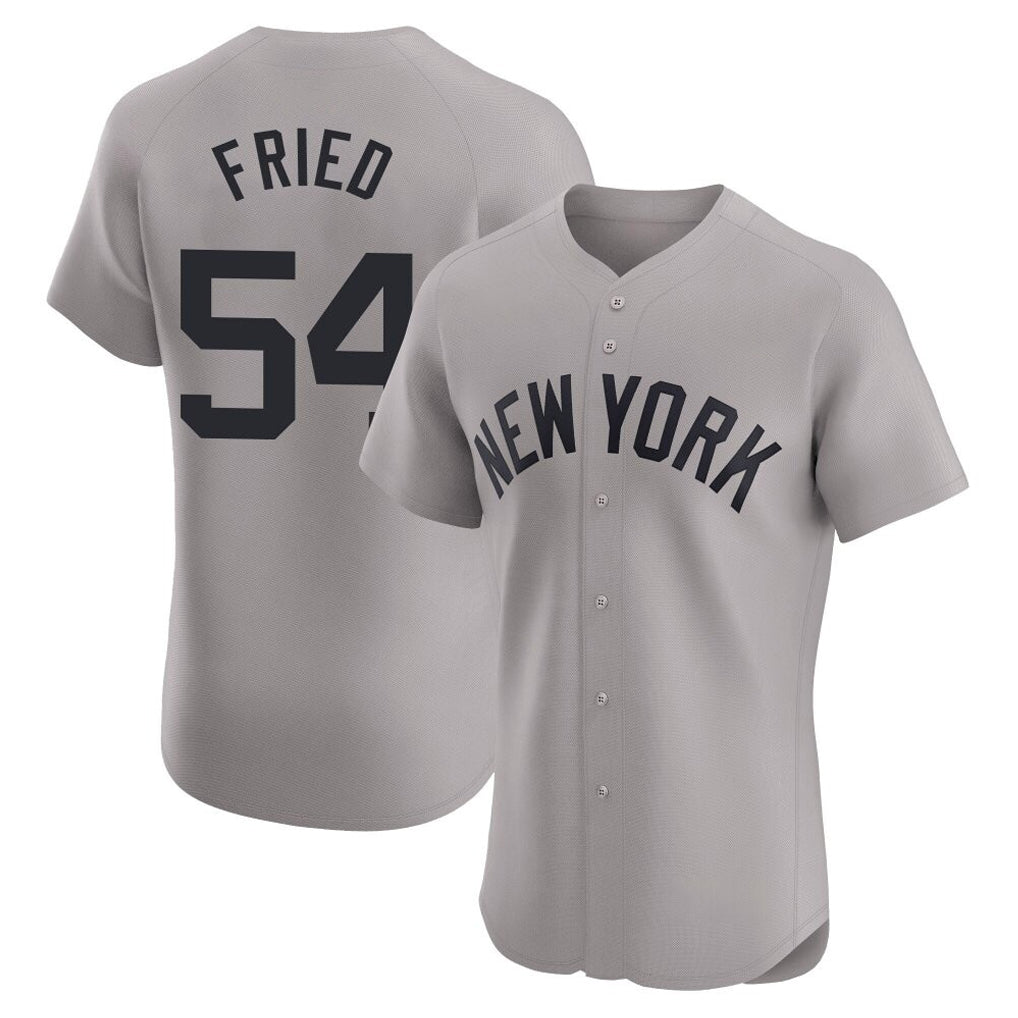 Silnrao NY.Yankees #54 Max Fried Player Gray Limited Elite Home Stitched Jerseys