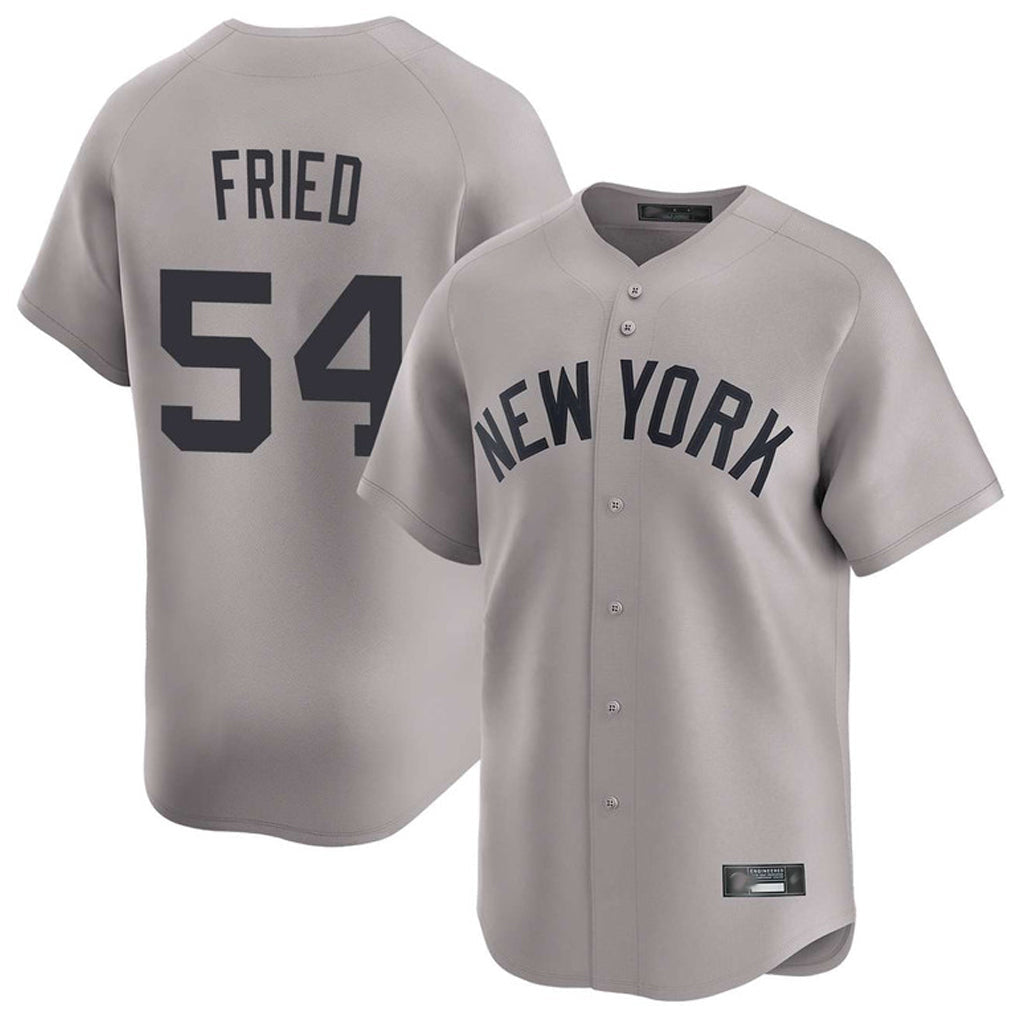 Silnrao NY.Yankees #54 Max Fried Player Gray Limited Home Stitched Jerseys