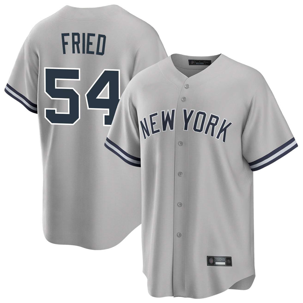 Silnrao NY.Yankees #54 Max Fried Player Gray Road Game Stitched Jerseys