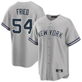 Silnrao NY.Yankees #54 Max Fried Player Gray Road Game Stitched Jerseys