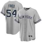 Silnrao NY.Yankees #54 Max Fried Player Gray Road Game Stitched Jerseys