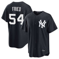 Silnrao NY.Yankees #54 Max Fried Player Navy Game Stitched Jerseys