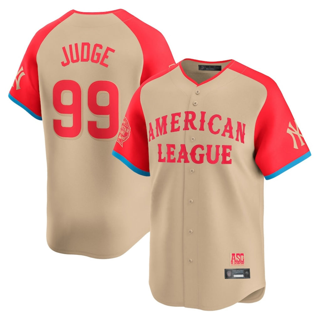 Silnrao NY.Yankees #99 Aaron Judge Player Cream All-Star Home Limited Stitched Jerseys