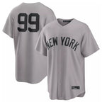 Silnrao NY.Yankees #99 Aaron Judge Player Gray Game Home Stitched Jerseys