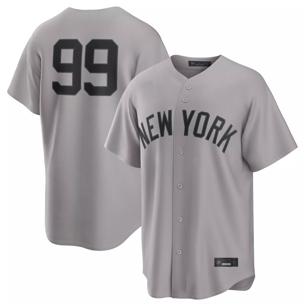 Silnrao NY.Yankees #99 Aaron Judge Player Gray Game Home Stitched Jerseys