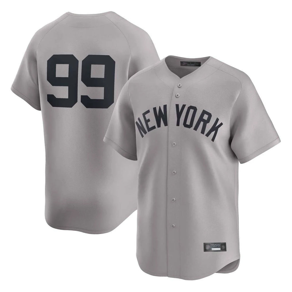 Silnrao NY.Yankees #99 Aaron Judge Player Gray Limited Home Stitched Jerseys
