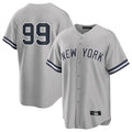 Silnrao NY.Yankees #99 Aaron Judge Player Gray Road Game Stitched Jerseys