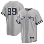 Silnrao NY.Yankees #99 Aaron Judge Player Gray Road Game Stitched Jerseys