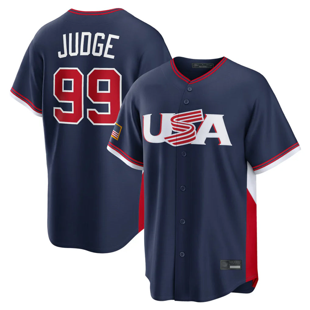 Silnrao NY.Yankees #99 Aaron Judge Player Navy USA 2026 World Classic Limited Game Stitched Jerseys