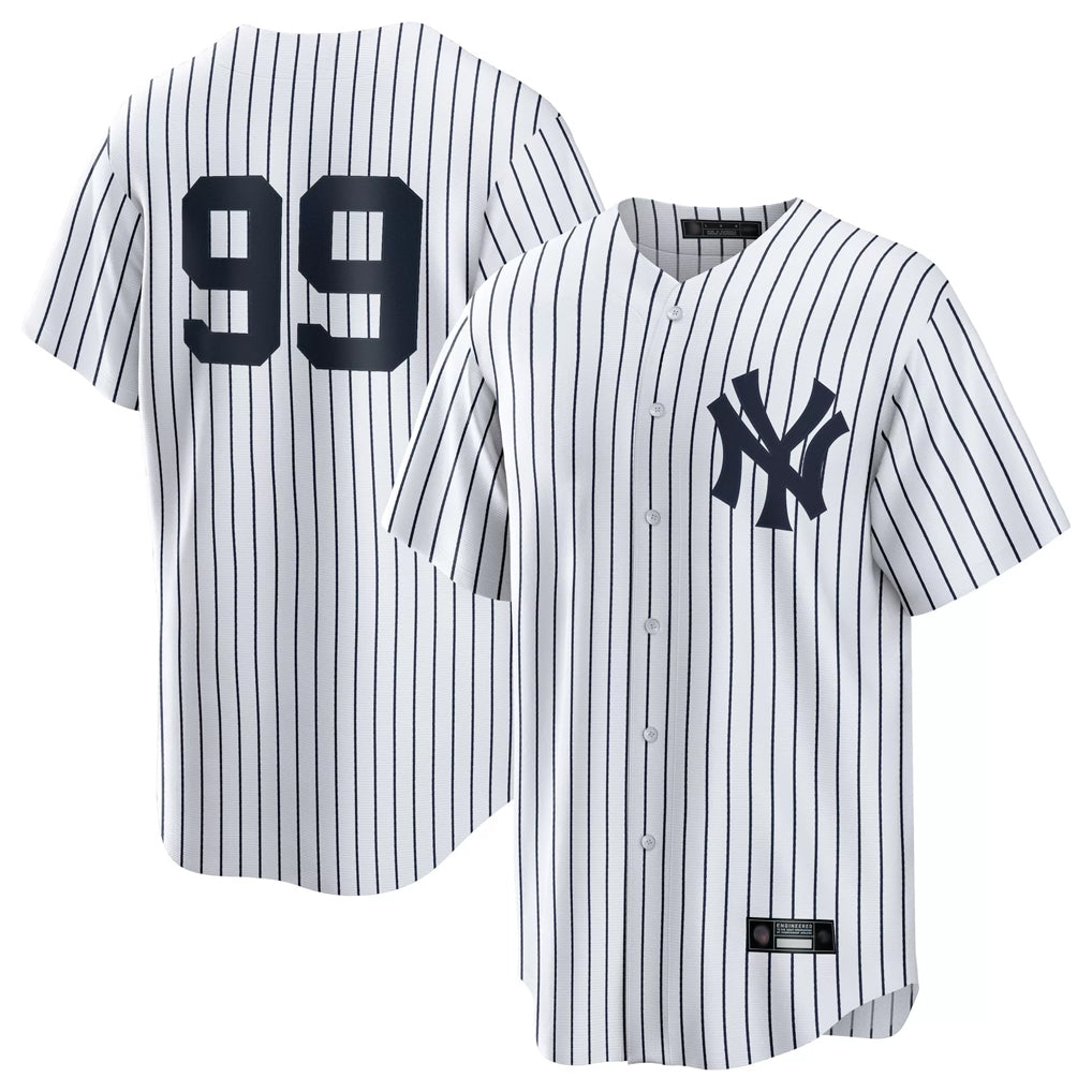 Silnrao NY.Yankees #99 Aaron Judge Player White Game Home Stitched Jerseys
