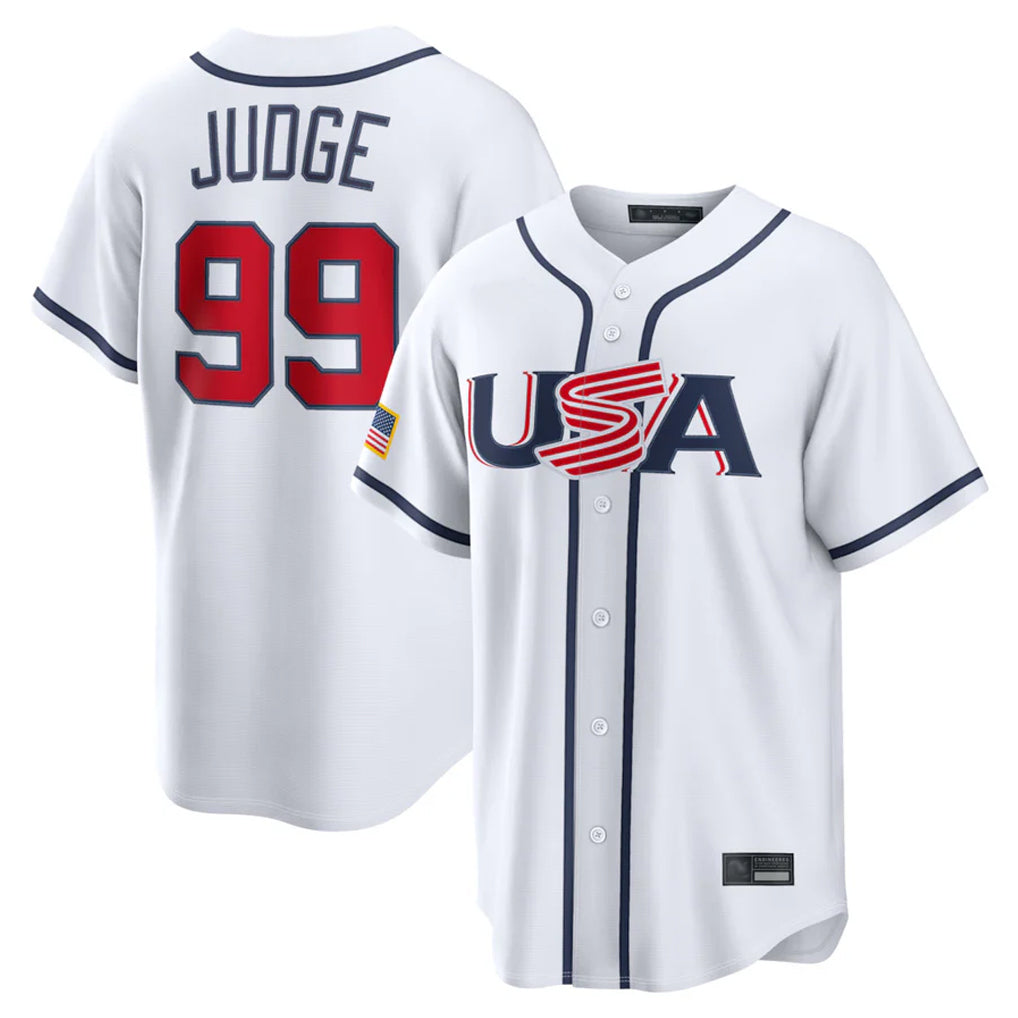 Silnrao NY.Yankees #99 Aaron Judge Player White USA 2026 World Classic Limited Game Stitched Jerseys