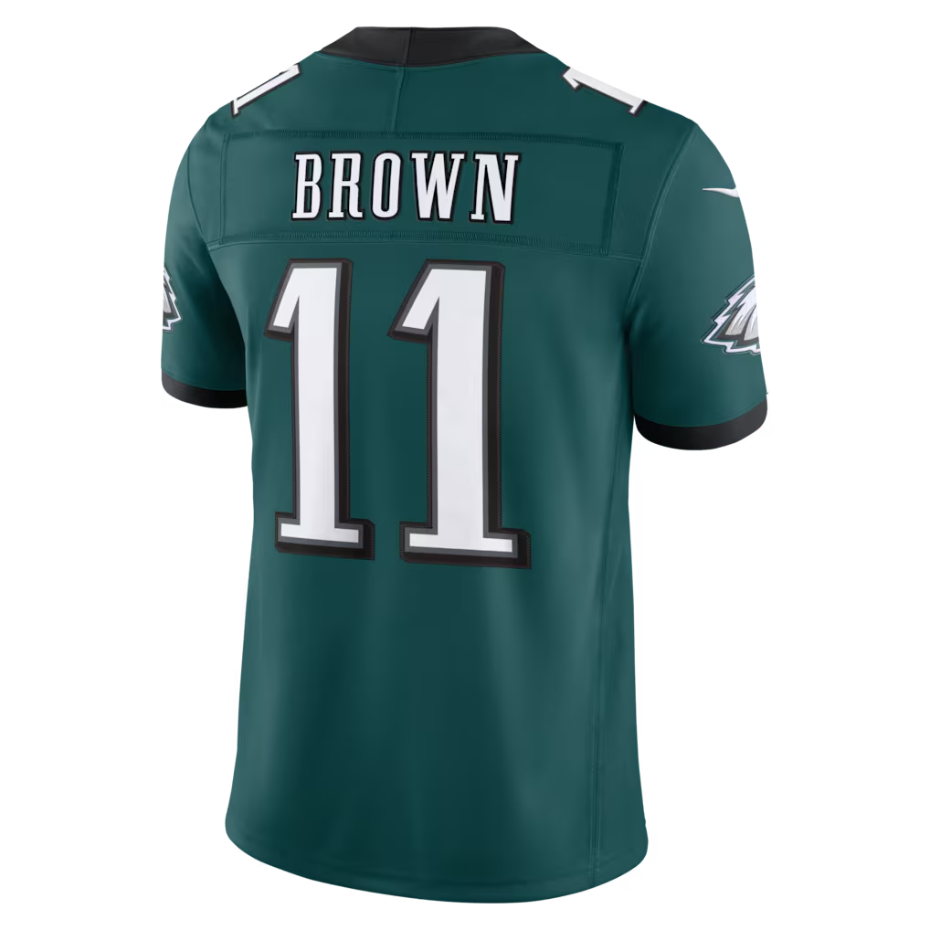 Silnrao P.Eagles #11 A.J. Brown Midnight Green Team Vapor F.U.S.E. Stitched Limited Jerseys