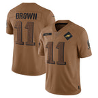 Silnrao P.Eagles #11 A.J. Brown Player Brown Salute To Service Limited Stitched Jerseys