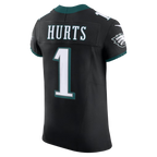 SilnraoP.Eagles #1 Jalen Hurts Black Alternate Vapor F.U.S.E. Elite Stitched Jerseys