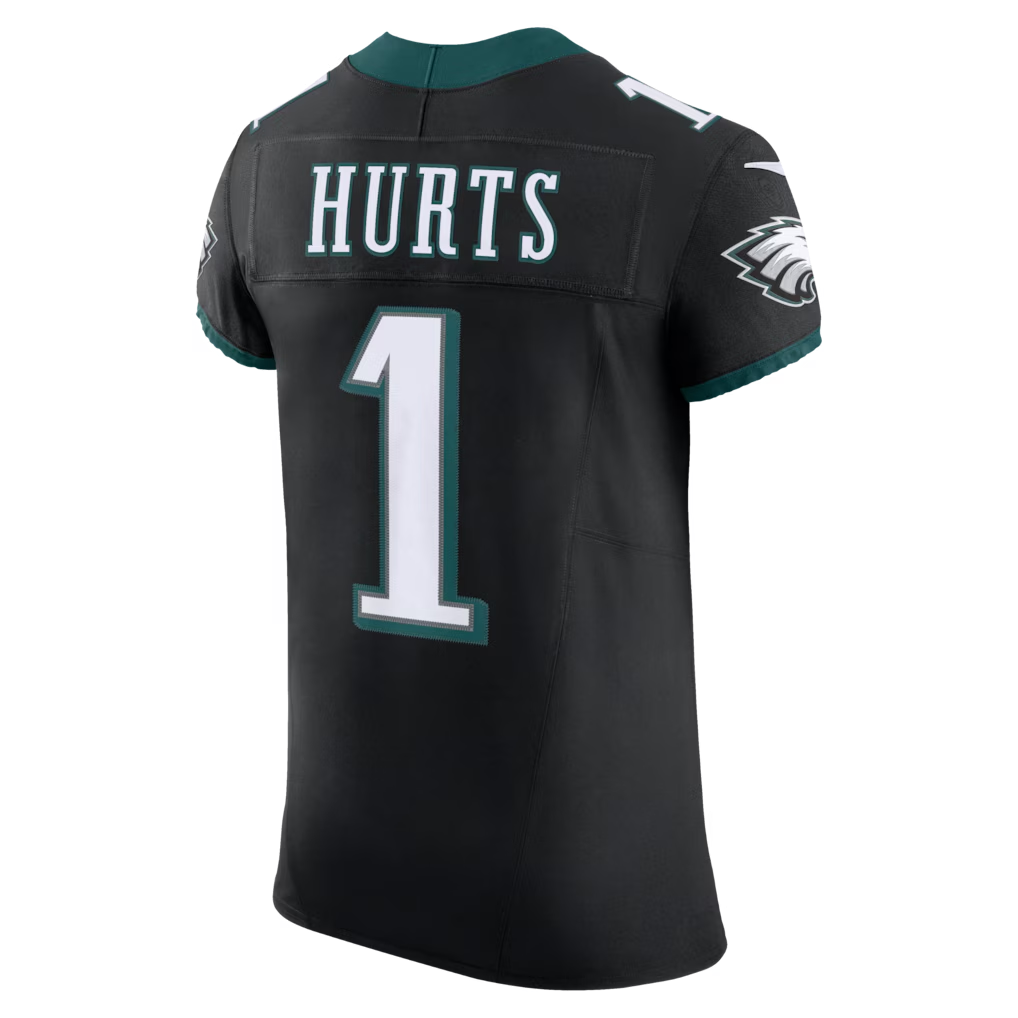 SilnraoP.Eagles #1 Jalen Hurts Black Alternate Vapor F.U.S.E. Elite Stitched Jerseys