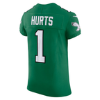 Silnrao P.Eagles #1 Jalen Hurts Kelly Green Alternate Vapor F.U.S.E. Elite Stitched Jerseys