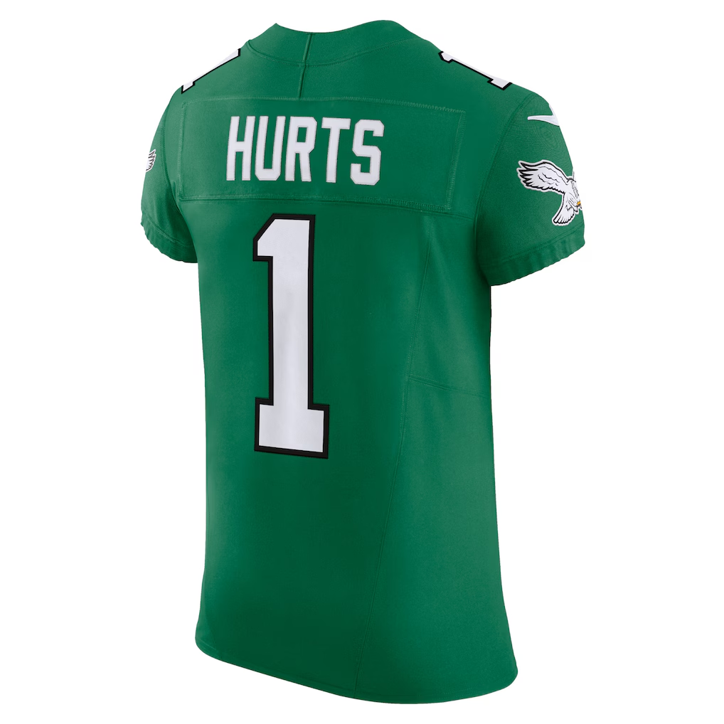 Silnrao P.Eagles #1 Jalen Hurts Kelly Green Alternate Vapor F.U.S.E. Elite Stitched Jerseys
