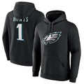 Silnrao P.Eagles #1 Jalen Hurts Player Black Military Hoodie Game Stitched Jerseys