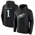 Silnrao P.Eagles #1 Jalen Hurts Player Black Military Hoodie Game Stitched Jerseys