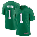 Silnrao P.Eagles #1 Jalen Hurts Player Kelly Green Game Baseball Stitched Jerseys