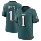 Silnrao P.Eagles #1 Jalen Hurts Player Midnight Green Game Baseball Stitched Jerseys