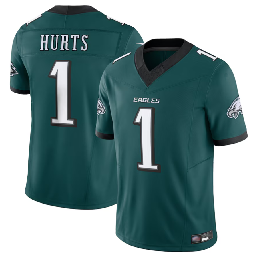 Silnrao P.Eagles #1 Jalen Hurts Player Midnight Green Vapor F.U.S.E. Limited Baseball Stitched Jerseys