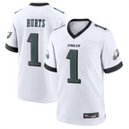 Silnrao P.Eagles #1 Jalen Hurts Player White Game Baseball Stitched Jerseys